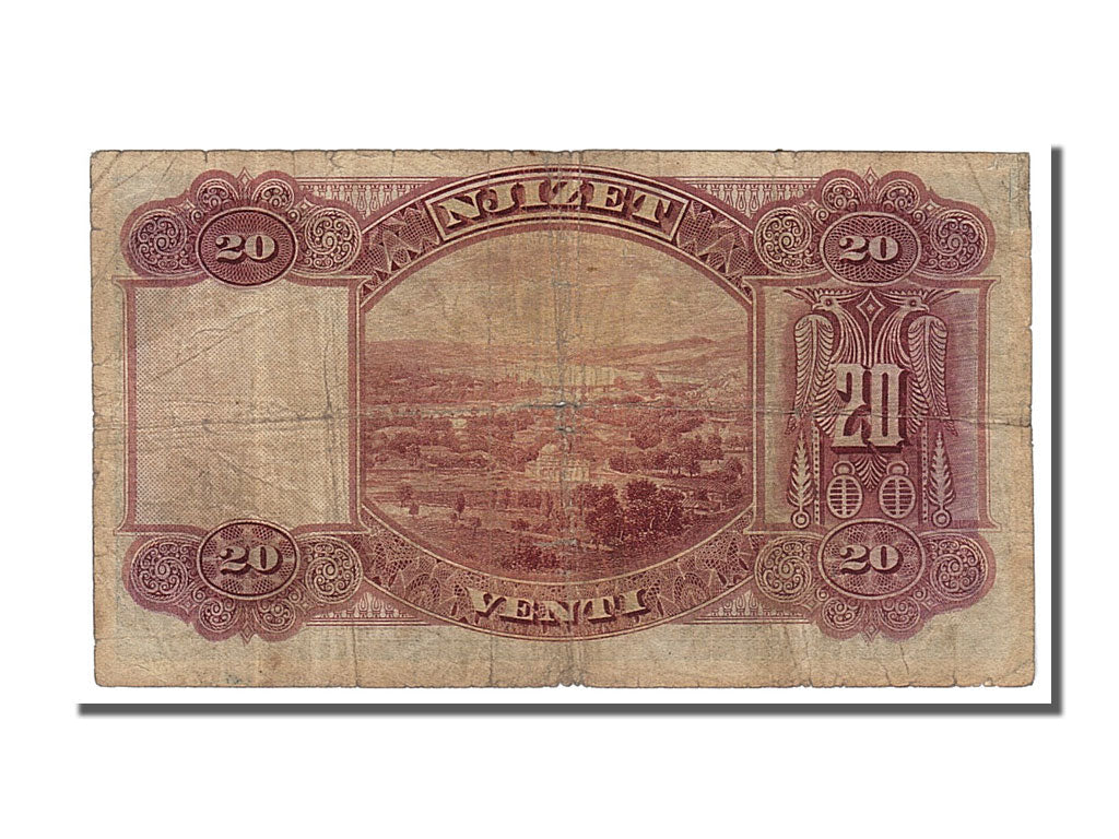Banknot,
Albania,
20 Franka Ari