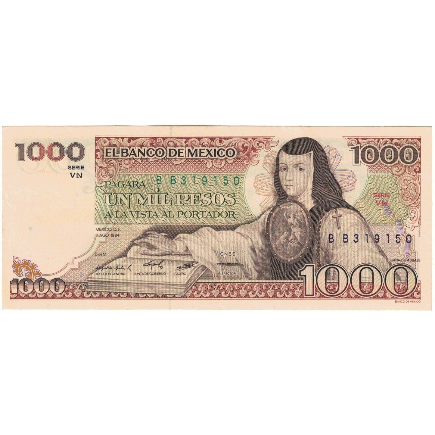 Banknot,
Meksyk,
1000 peso