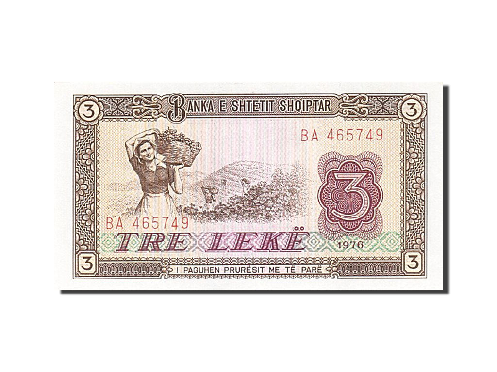 Banknot,
Albania,
3 Lek