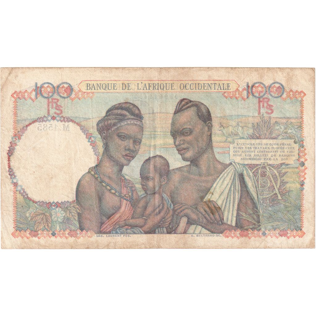 Francuska Afryka Zachodnia,
100 franków,
1946
