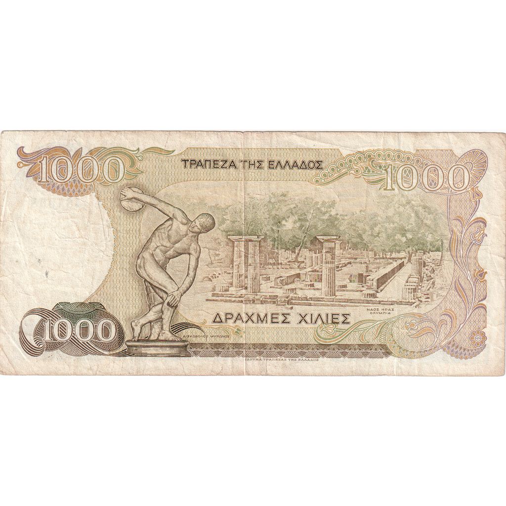 Banknot,
Grecja,
1000 drachm