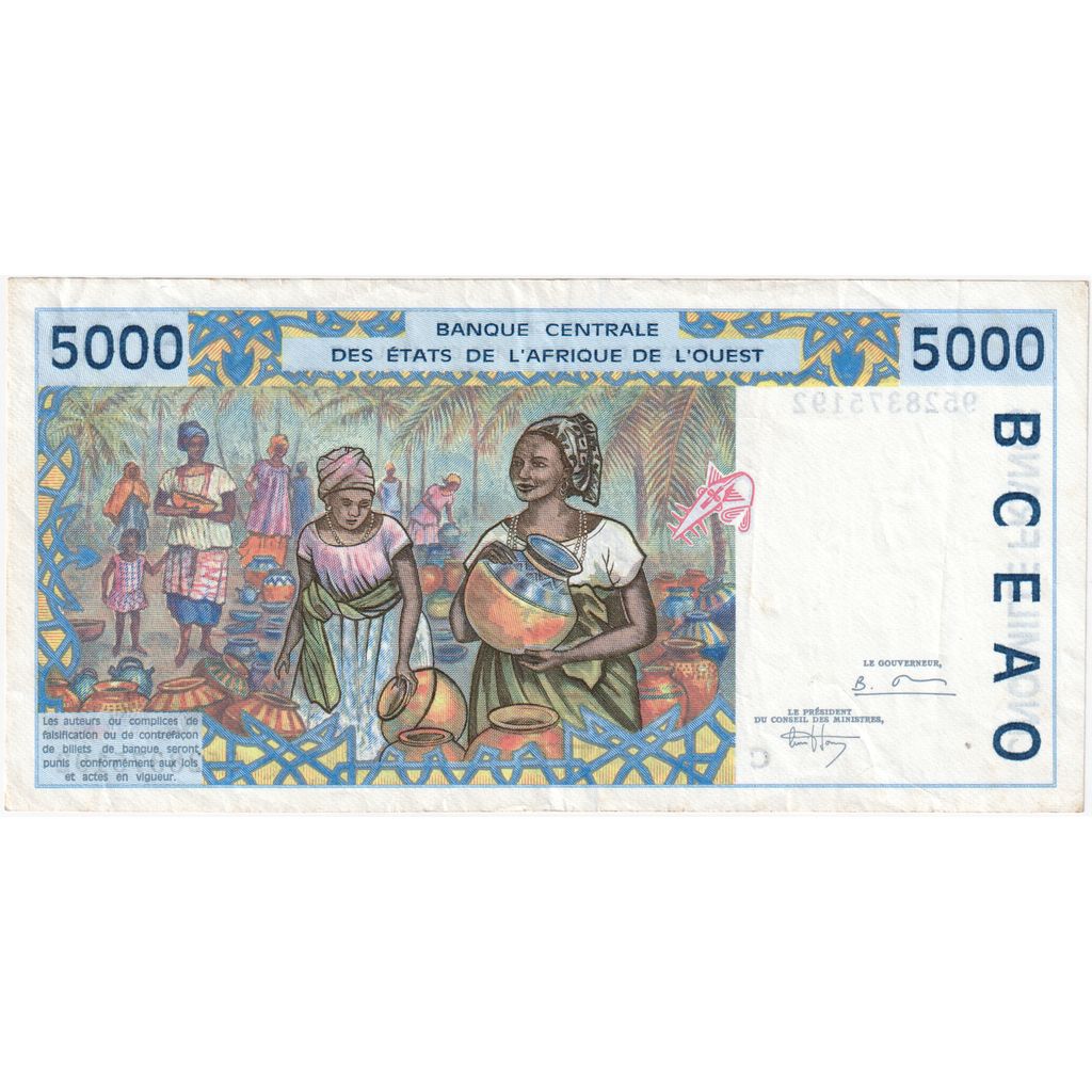 Państwa Afryki Zachodniej,
5000 franków,
WF(40-45)