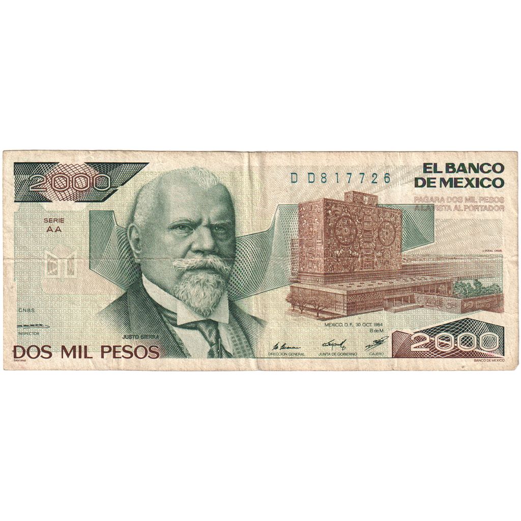 Meksyk,
2000 Peso,
1984-10-30