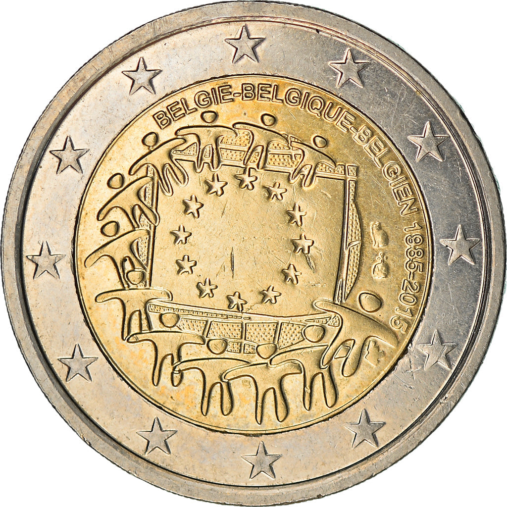 Belgia,
2 euro,
Europäischer Vorhang