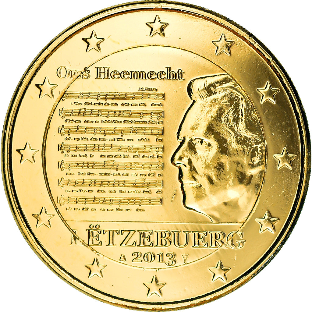 Luksemburg,
2 euro,
Ons Heemecht