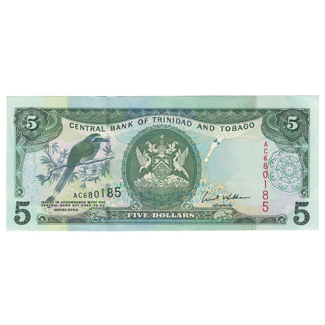 Banknot,
Trynidad i Tobago,
5 dolarów