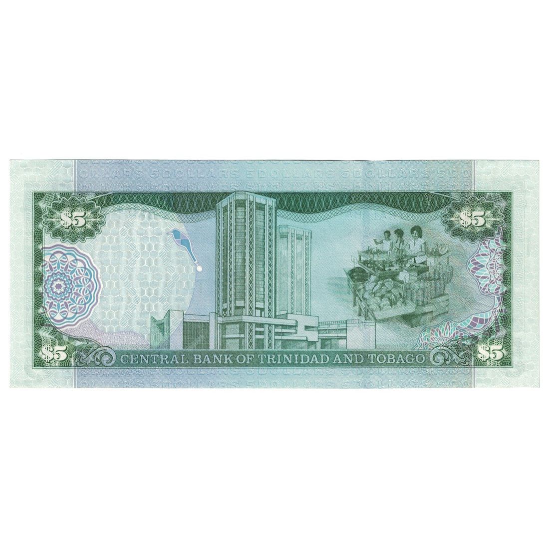 Banknot,
Trynidad i Tobago,
5 dolarów