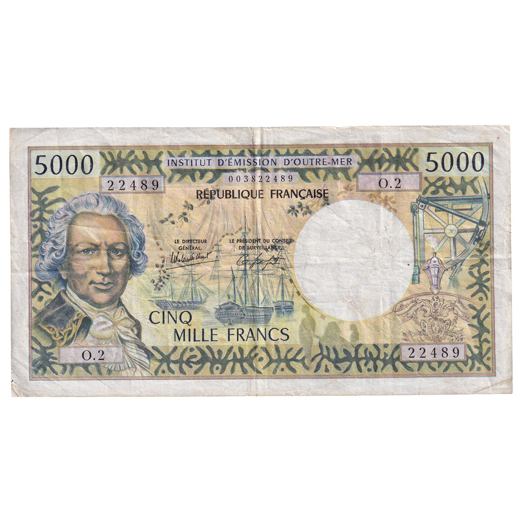 Banknot,
Tahiti,
5000 franków