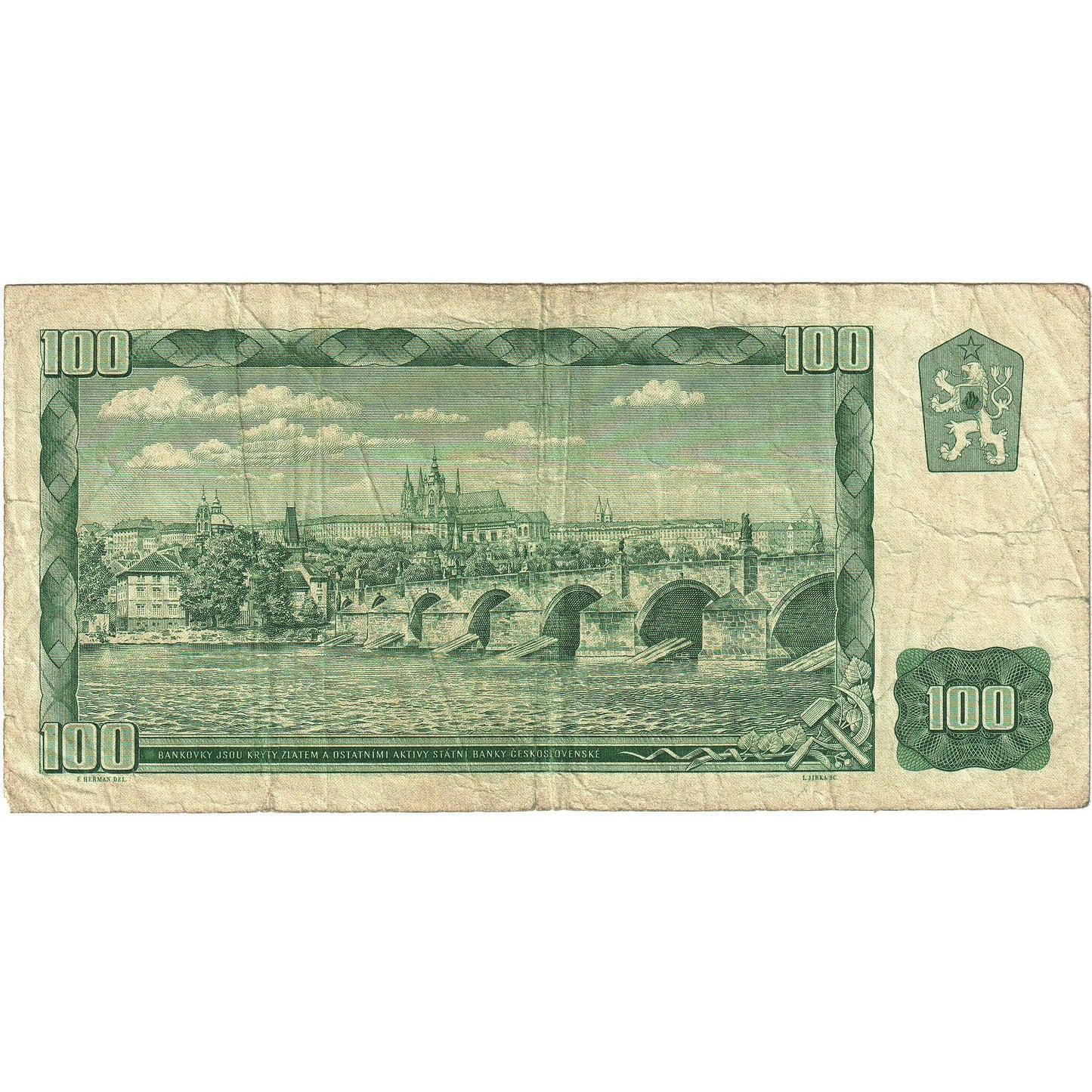 Banknot,
Czechosłowacja,
100 koron