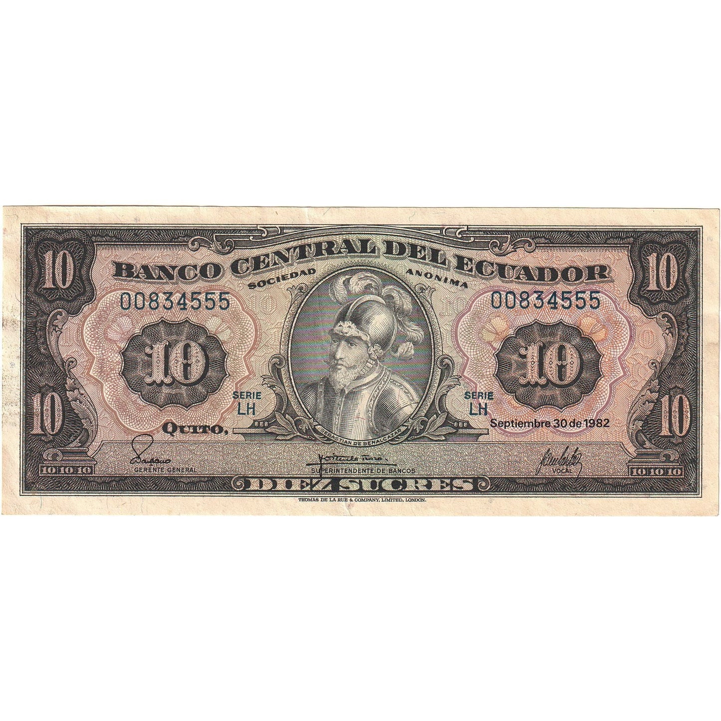 Ekwador,
10 Sucre,
1982