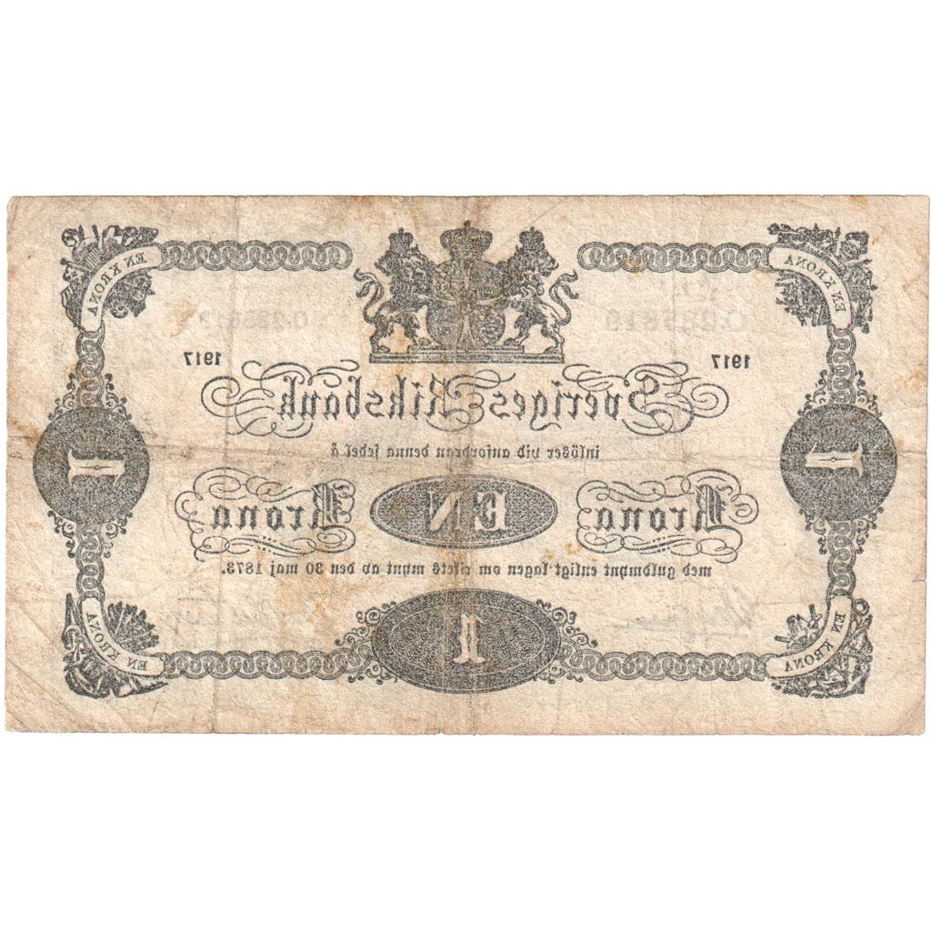 Szwecja,
1 korona,
1917