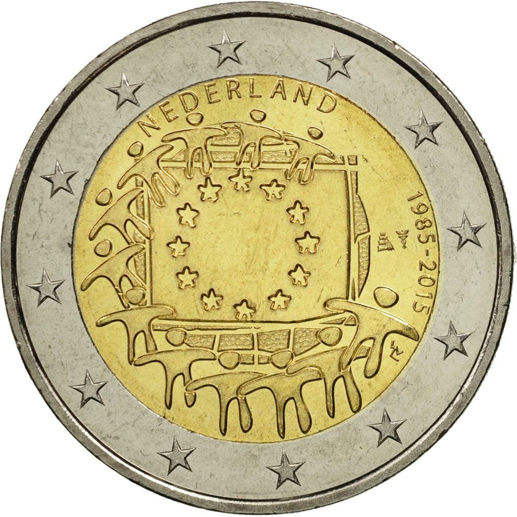 Niederlande,
2 euro,
Flaga