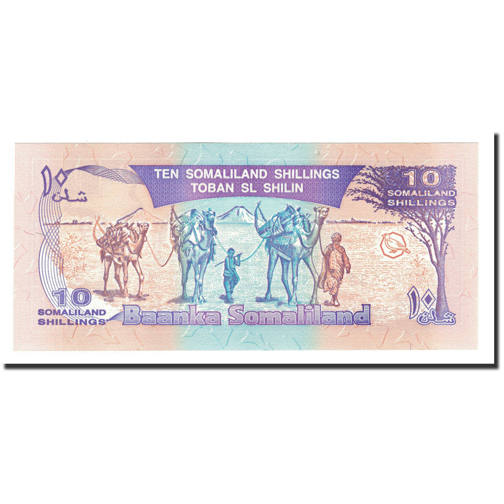Banknot,
Somaliland,
10 szylingów = 10 szylinów