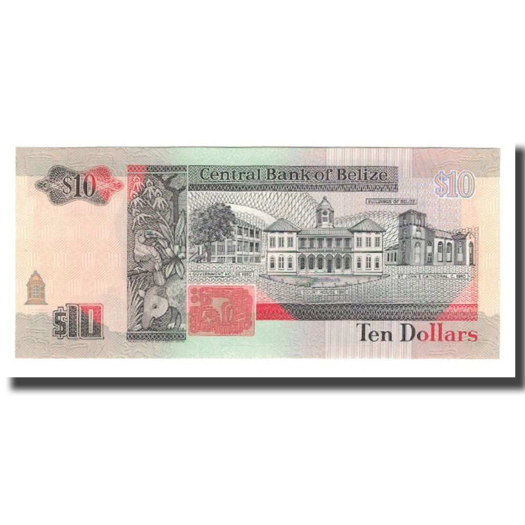 Banknot,
Belize,
10 dolarów