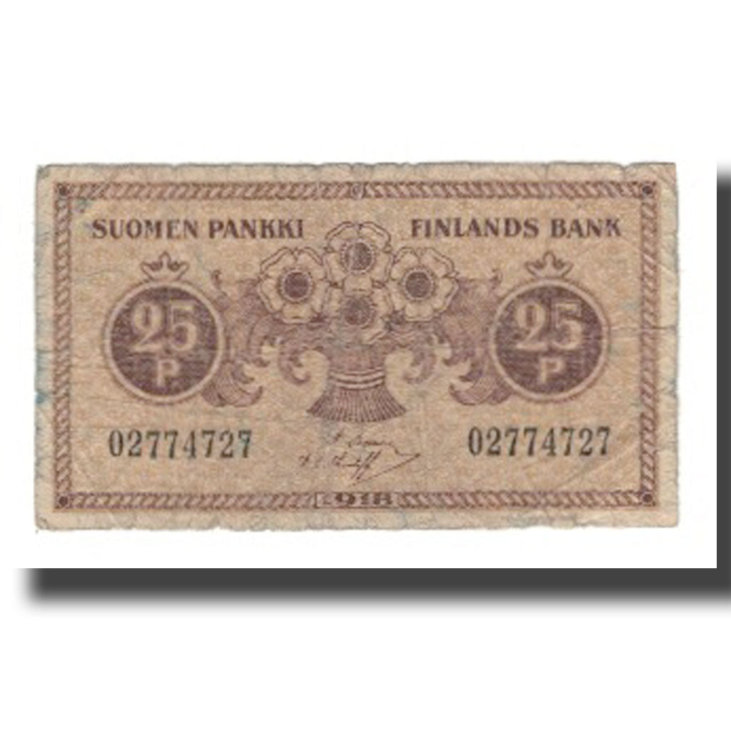 Banknot,
Finlandia,
25 Penniä
