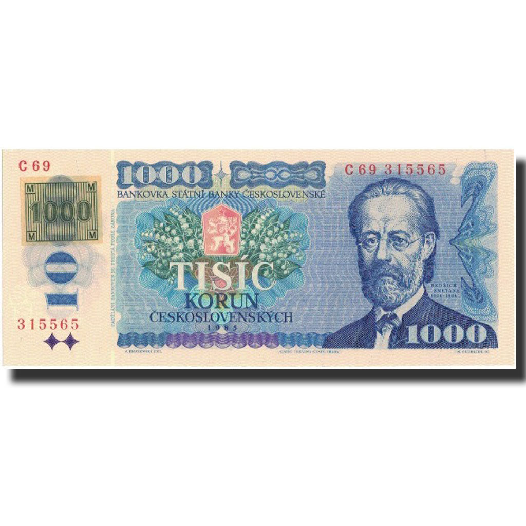 Banknot,
Czechy,
1000 koron
