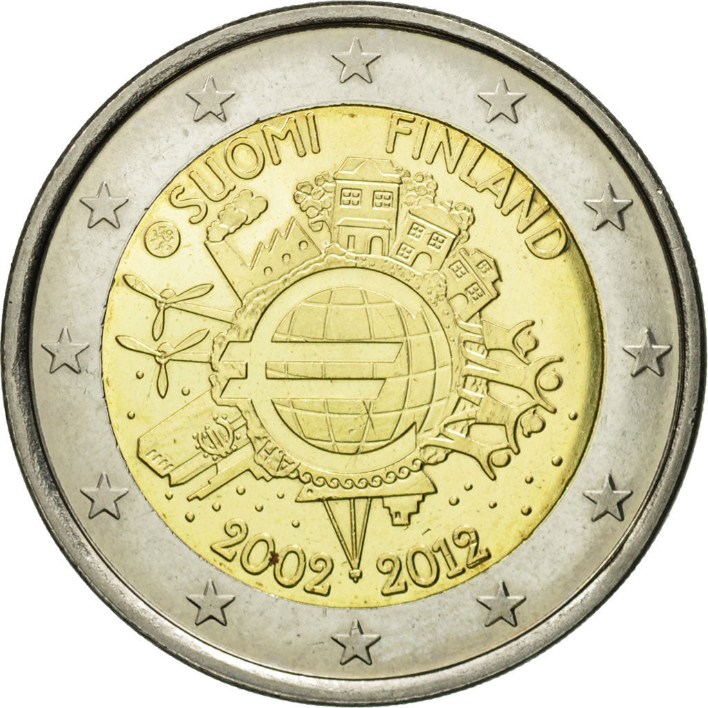 Finlandia,
2 euro,
10-jähriges Jubiläum der Euro-Münzprägung