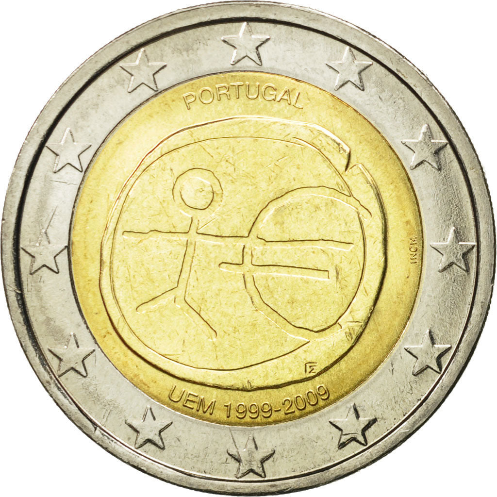 Portugalia,
2 euro,
10. Jahrestag der Europäischen Währungsunion