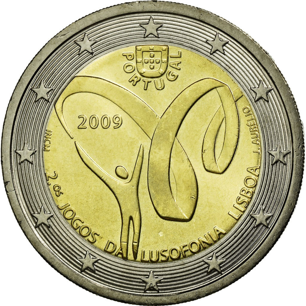 Portugalia,
2 euro,
Lusofonia-Spiele
