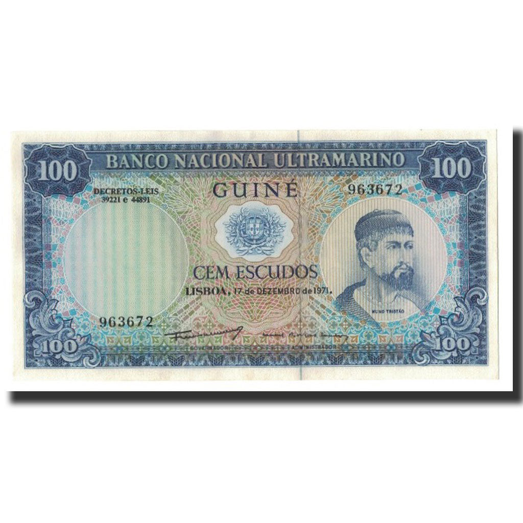 Banknot,
Gwinea Portugalska,
100 escudo