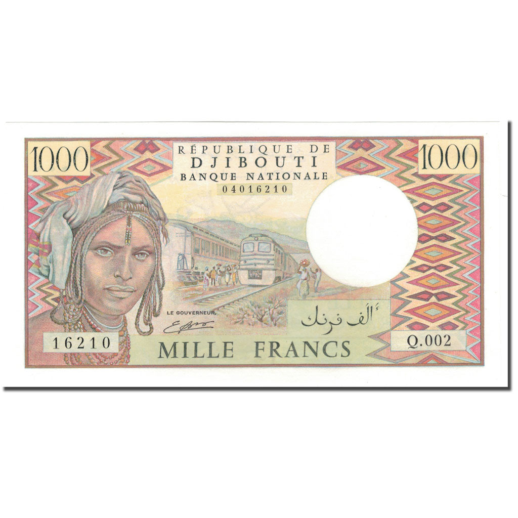 Banknot,
Dżibuti,
1000 franków