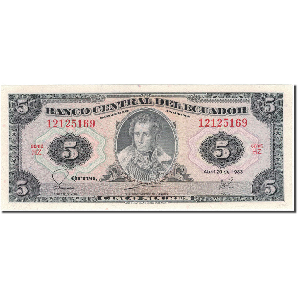 Banknot,
Ekwador,
5 Sucre