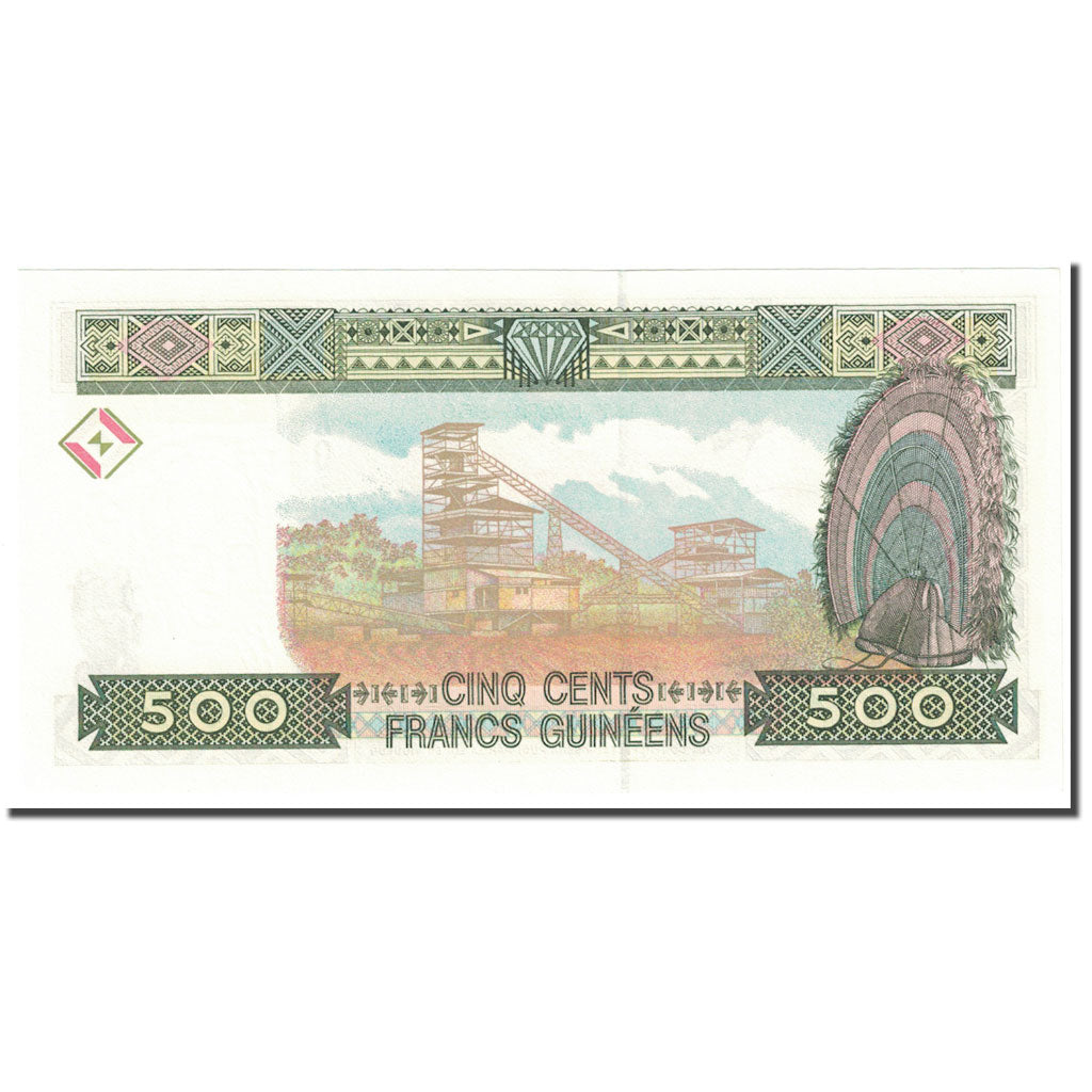 Banknot,
Gwinea,
500 franków