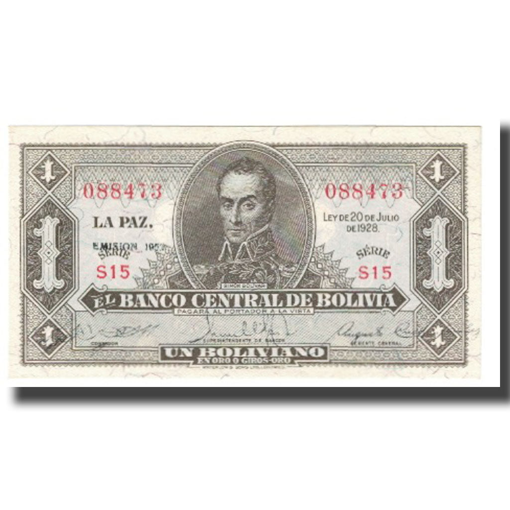Banknot,
Boliwia,
1 Boliviano