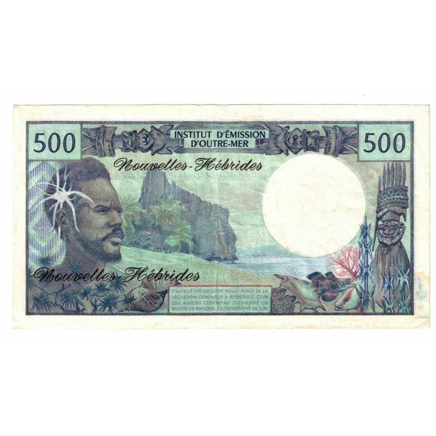Banknot,
Nowe Hebrydy,
500 franków