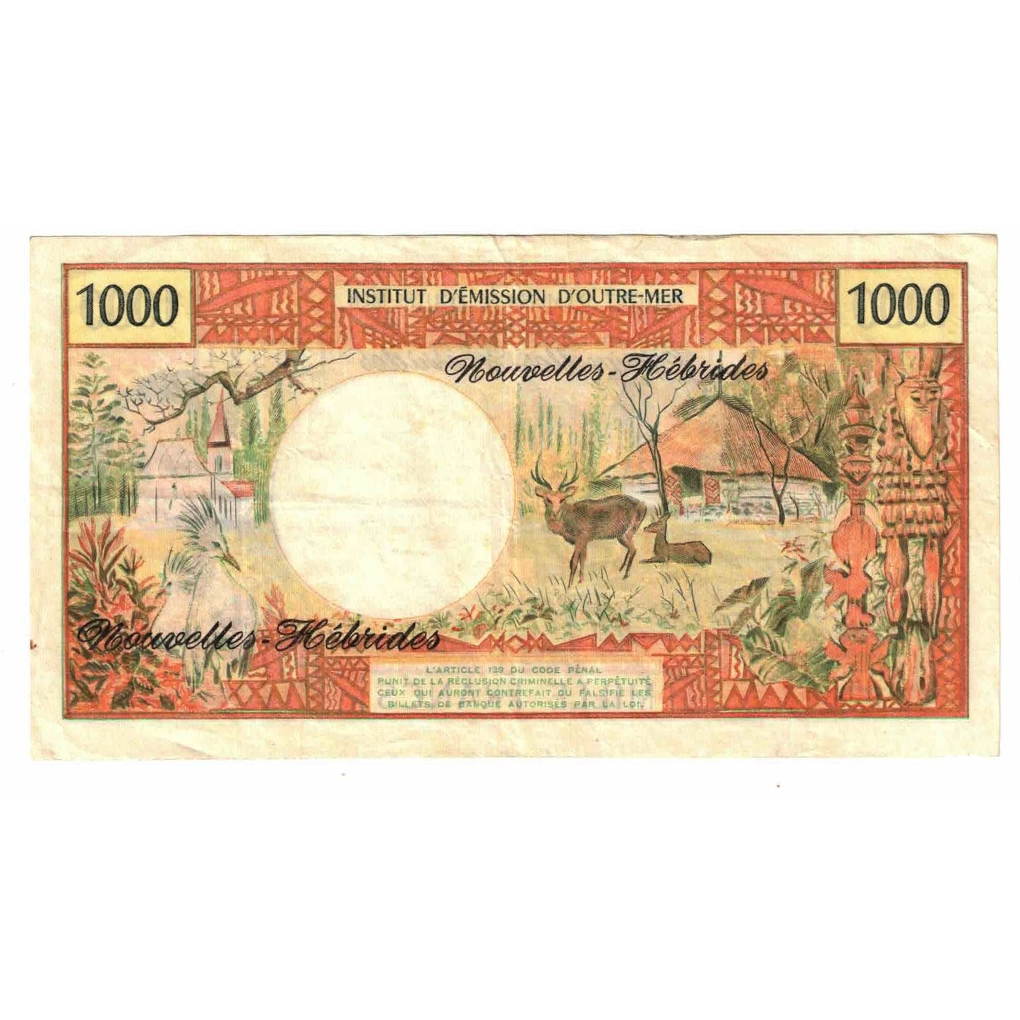 Banknot,
Nowe Hebrydy,
1000 franków