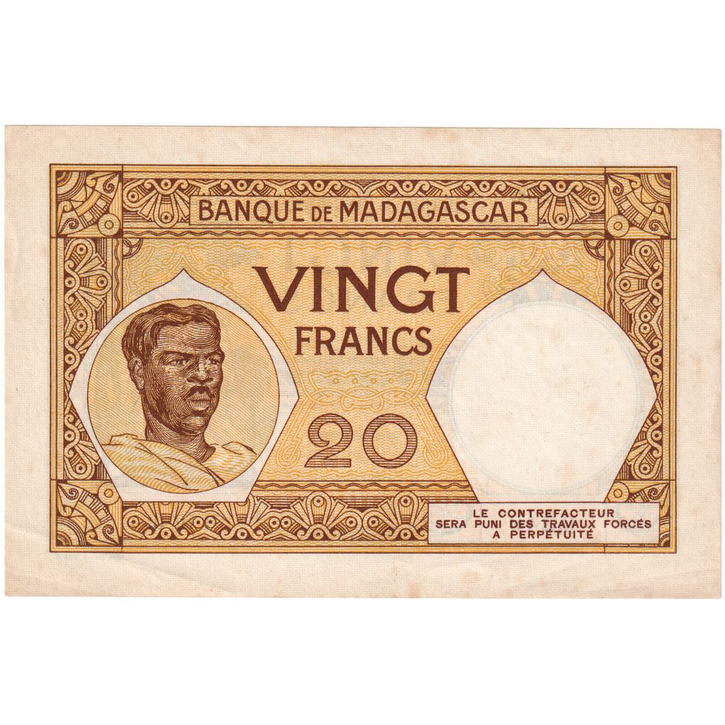 Madagaskar,
20 franków,
1937