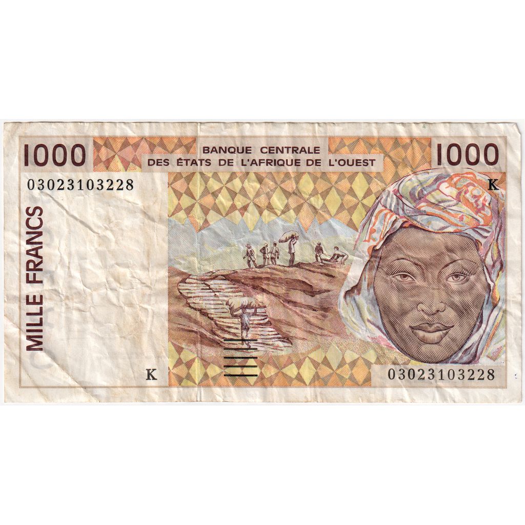 Państwa Afryki Zachodniej,
1000 franków,
2003