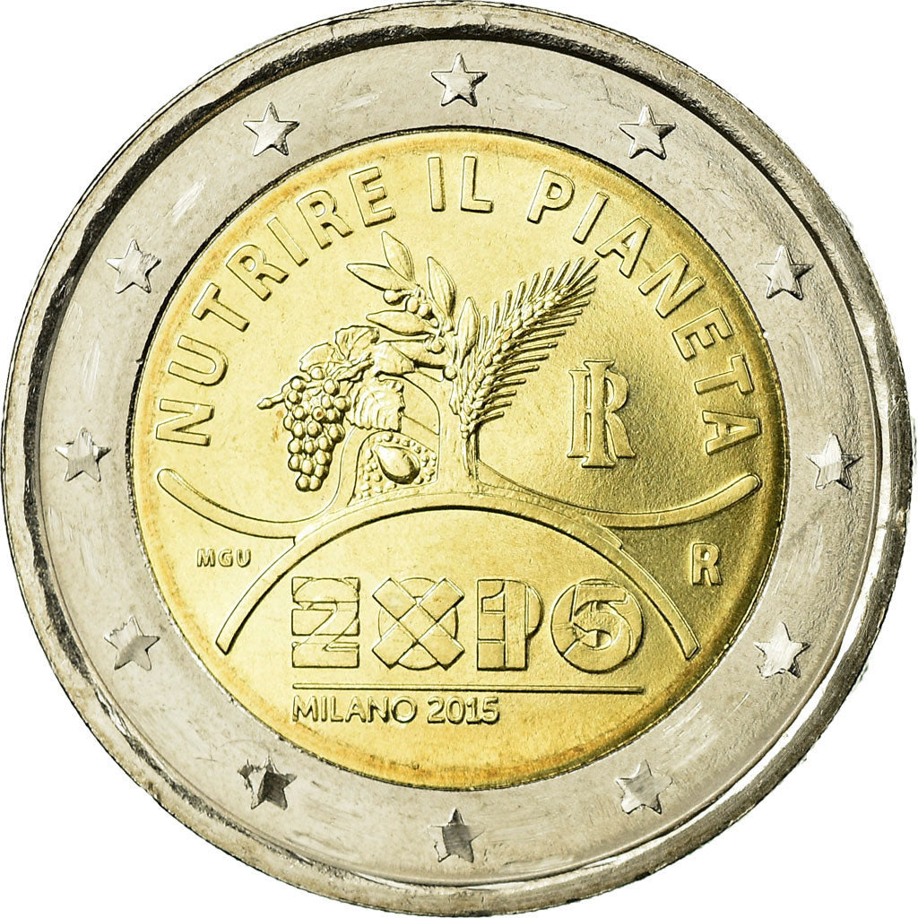 włoski,
2 euro,
EXPO MEDIOLAN 2015