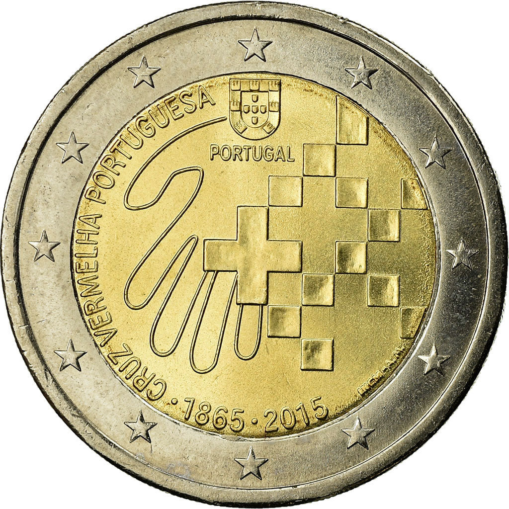 Portugalia,
2 euro,
150. Jahrestag des Croix-Rouge Portugalia
