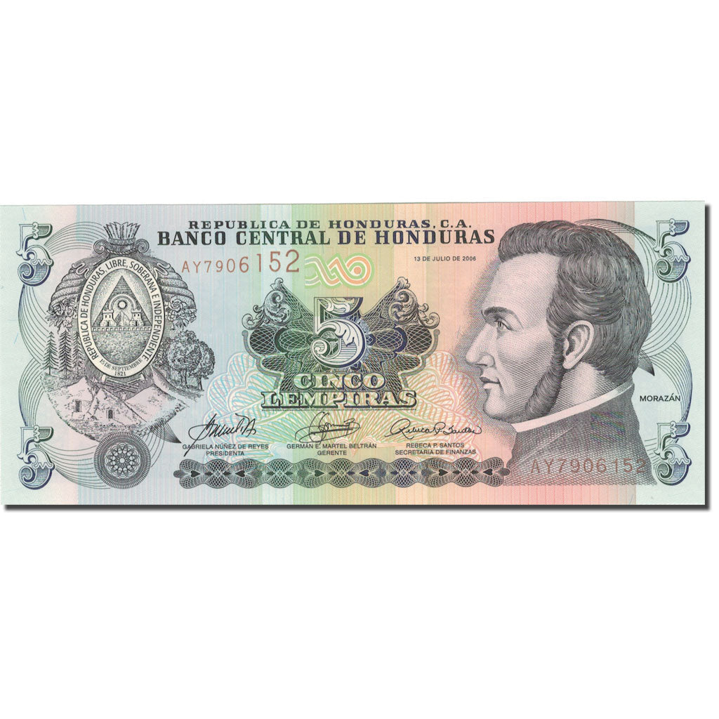 Banknot,
Honduras,
5 Lempir