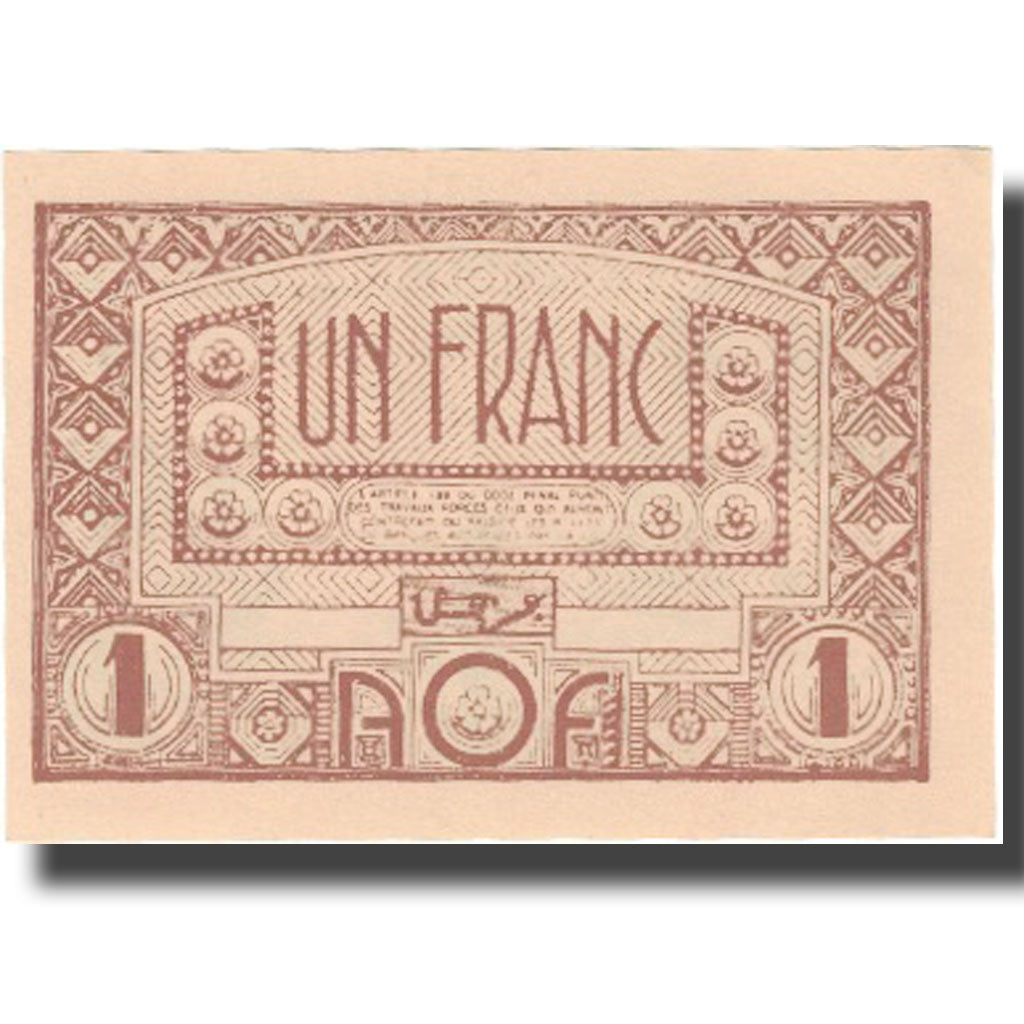 Banknot,
Francuska Afryka Zachodnia,
1 frank
