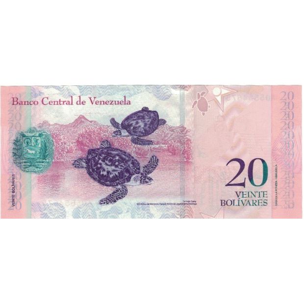 Banknot,
Wenezuela,
20 boliwarów