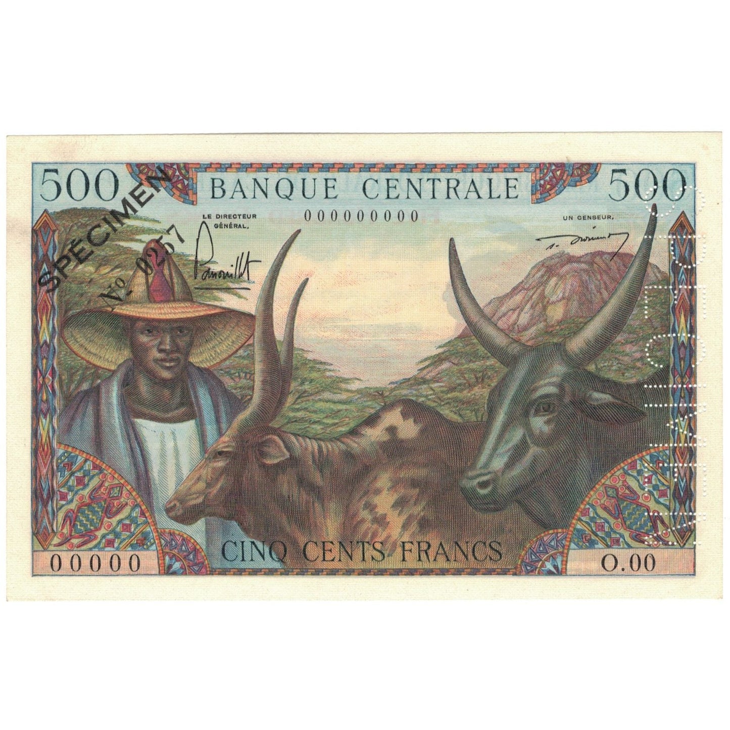 Banknot,
Kamerun,
500 franków