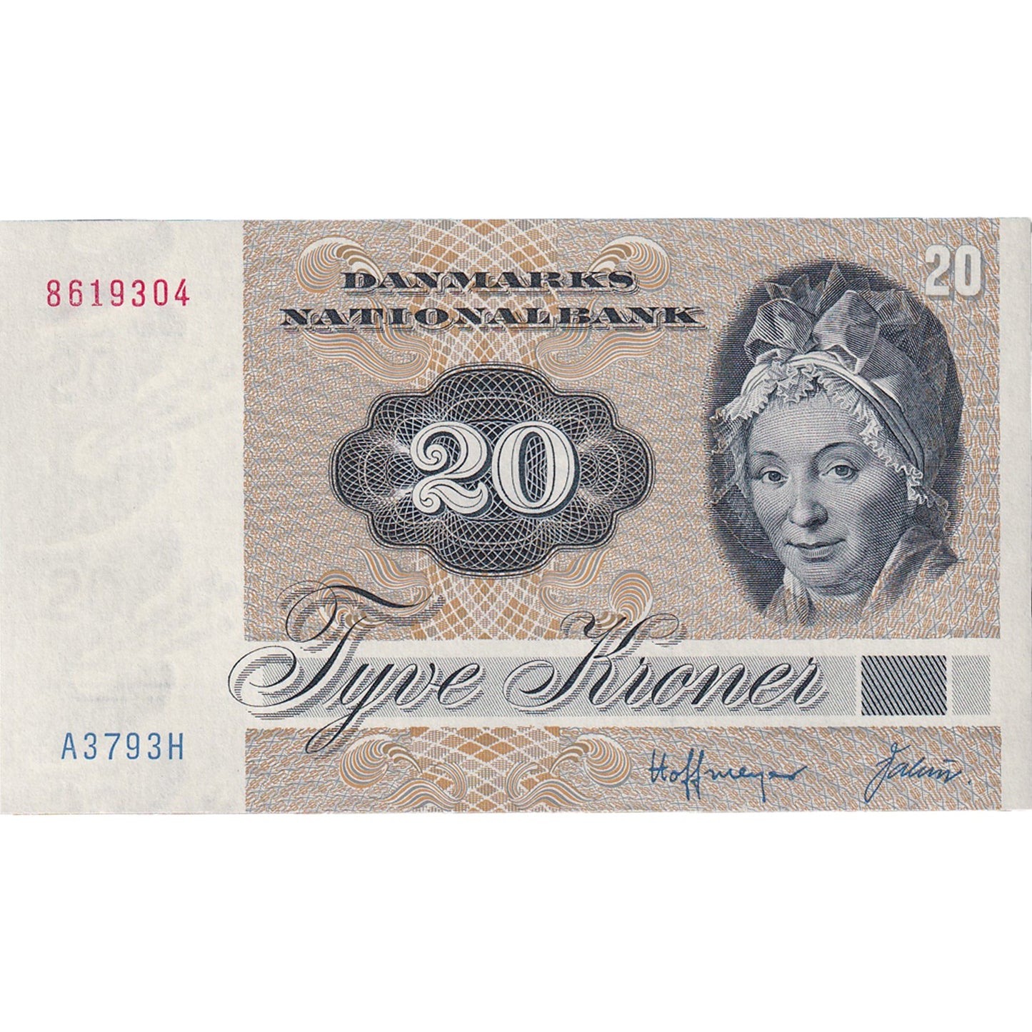 Banknot,
Dania,
20 koron