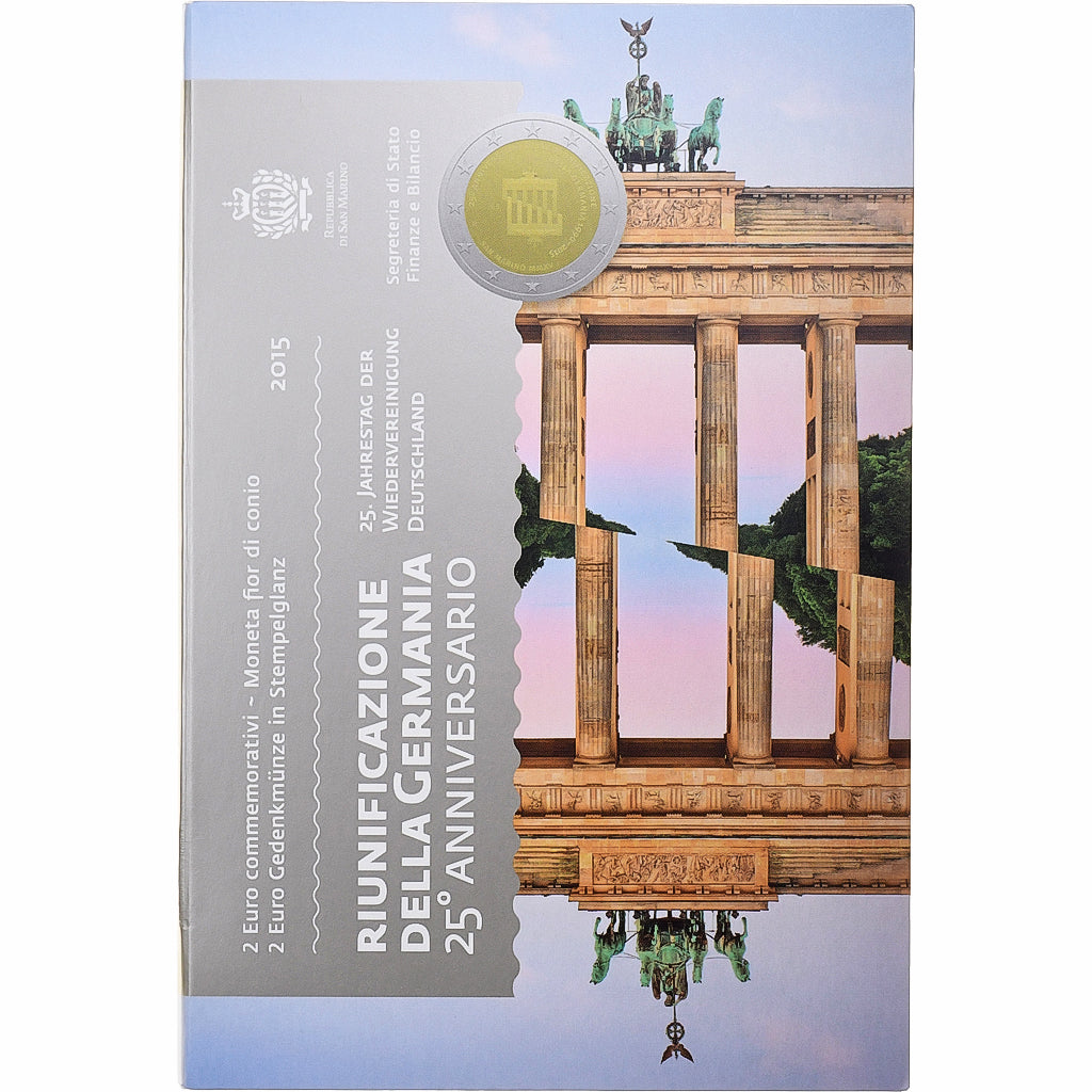 San Marino,
2 euro,
25 Jahre Deutsche Einheit