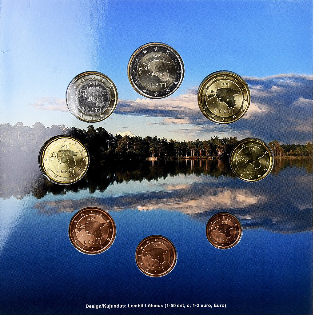 Estland,
Setze 1 ct. - 2 euro,
2011