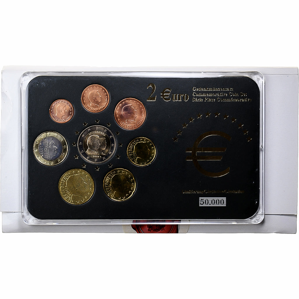 Luksemburg,
Setze 1 ct. - 2 euro,
2002 do 2007