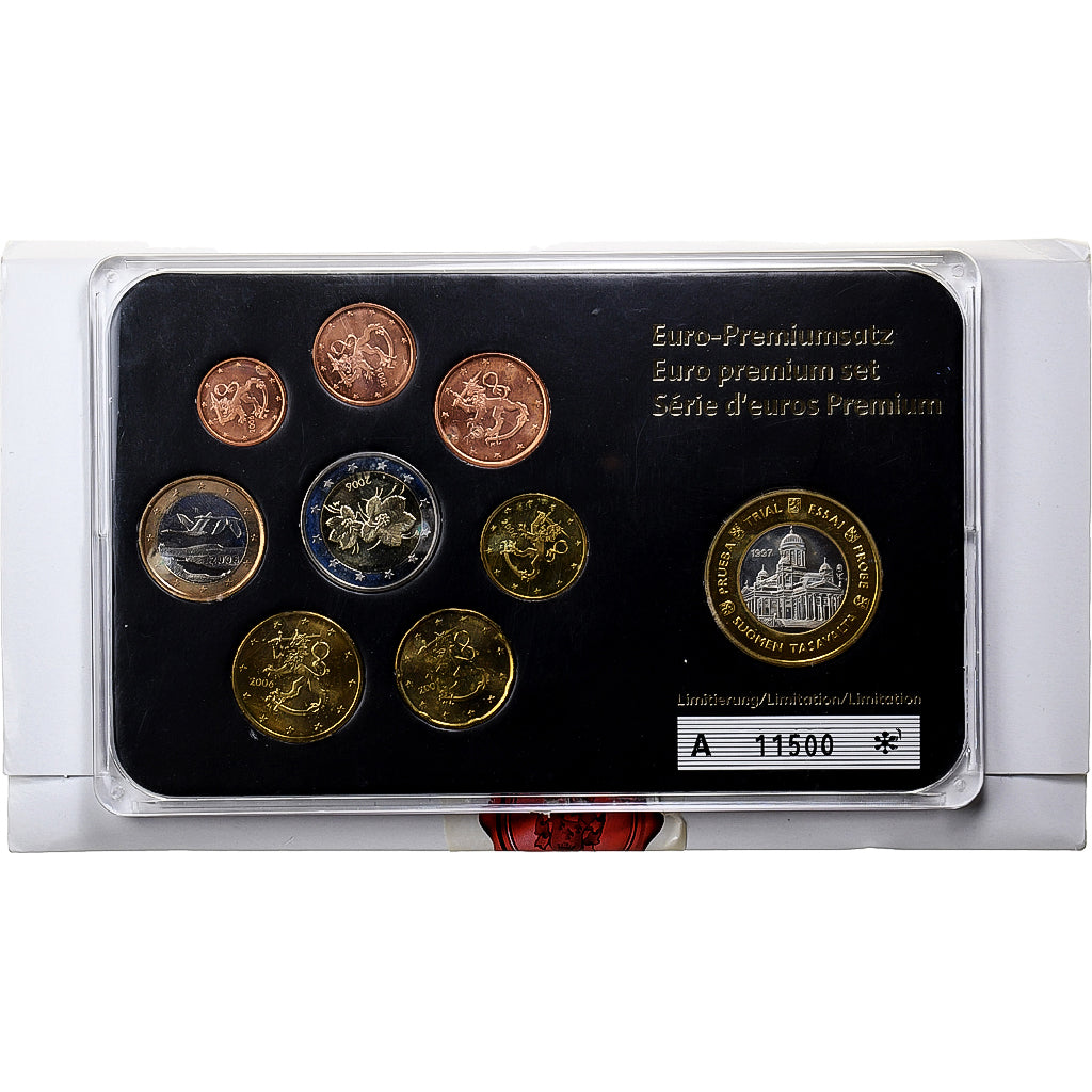 Finlandia,
Setze 1 ct. - 2 euro,
2001-2006