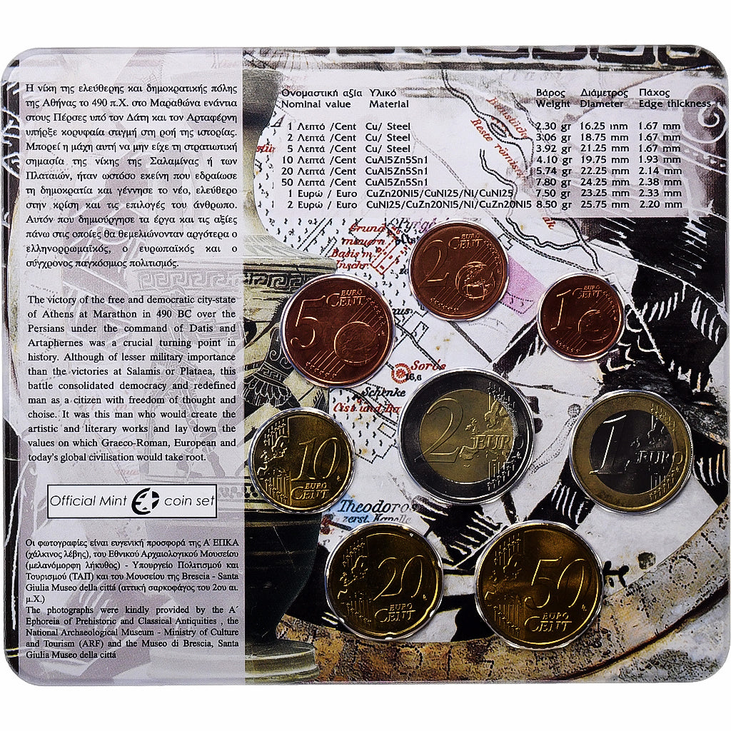 Griechenland,
Setze 1 ct. - 2 euro,
2010