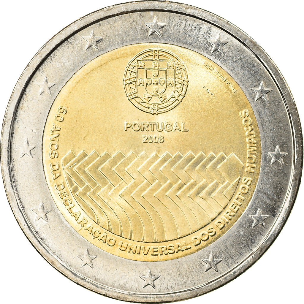 Portugalia,
2 euro,
Les Droits de L’Homme