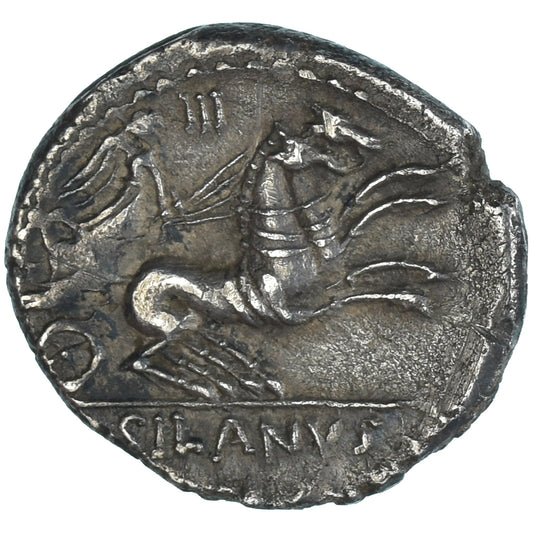 Moneta, 
  
  D. Iunius Silanus, 
  
  Denar