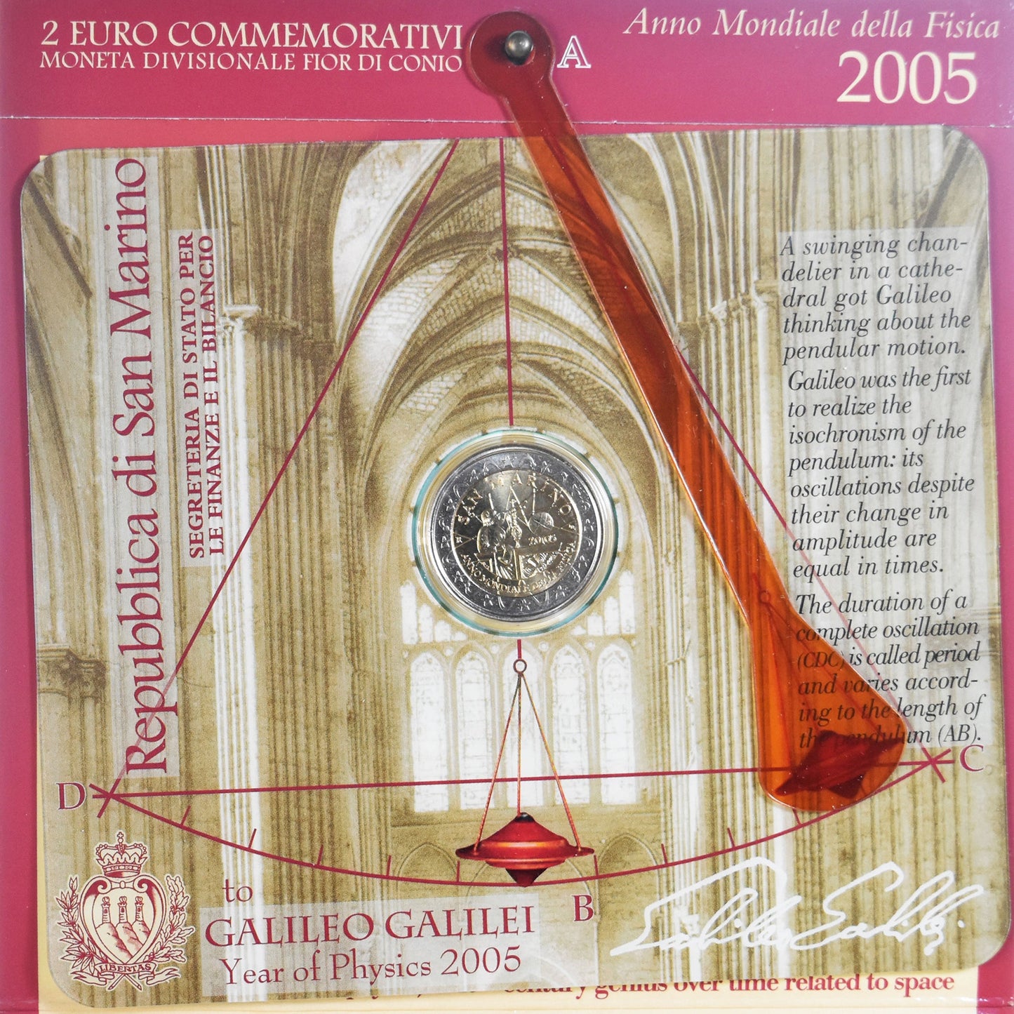 Münze, 
  
  San Marino, 
  
  Galileo Galilei