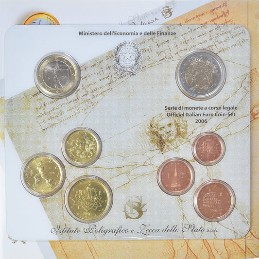 włoski, 
  
  Setze 1 ct. - 2 euro, 
  
  2006