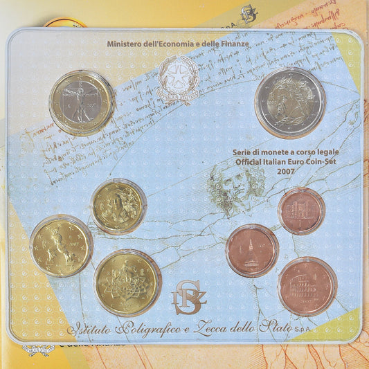włoski, 
  
  Setze 1 ct. - 2 euro, 
  
  2007