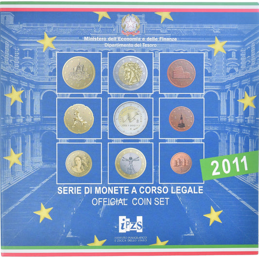 włoski, 
  
  Setze 1 ct. - 2 euro, 
  
  2011